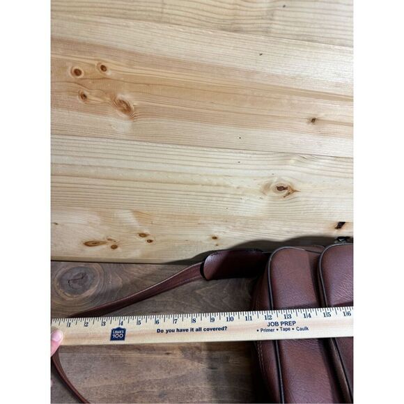 Interpur 1980s Carry On Luggage Weekender Bag Vintage Brown Vinyl Travel Tote Le - Picture 13 of 13